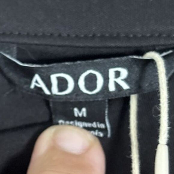 NWT Ador Women’s M Chiffon Modal High Neck Flare Cuff Blouse Witchy Goth Vampire - Picture 4 of 13